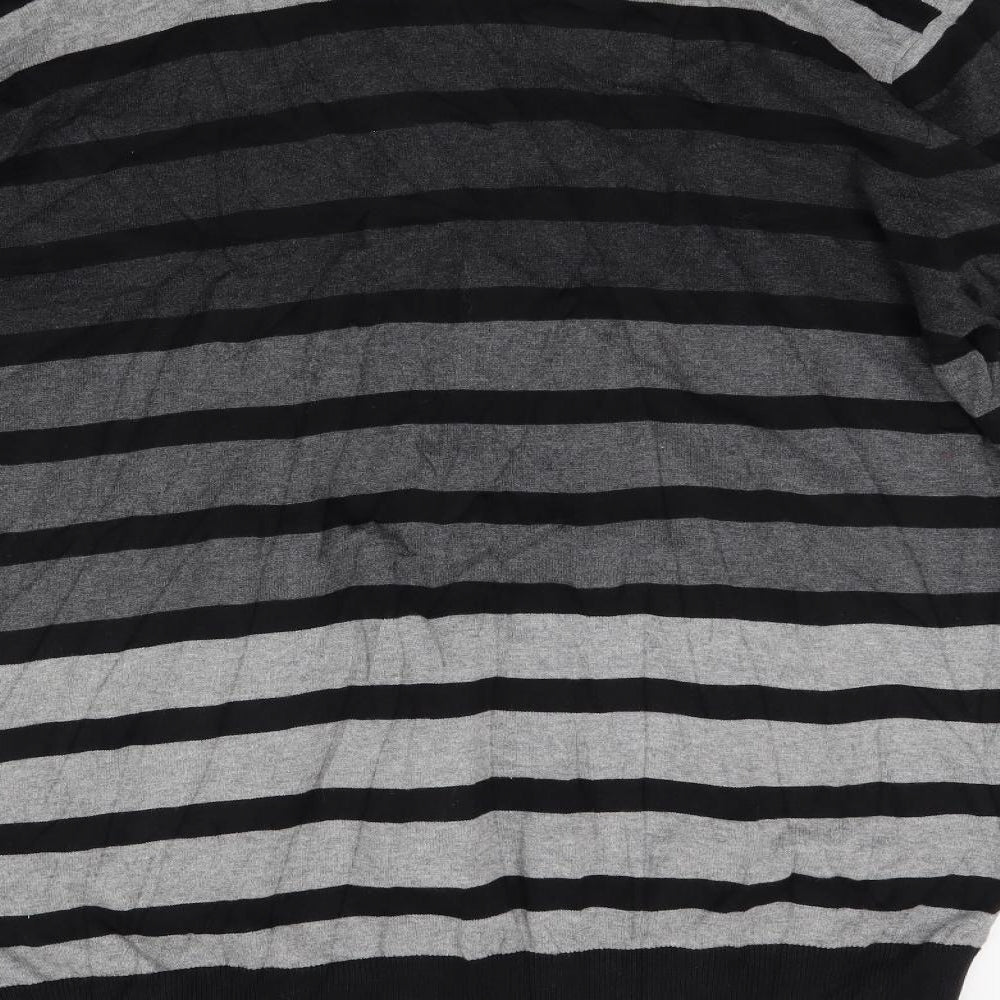 NEXT Mens Grey Striped Knit Pullover Jumper Size 2XL