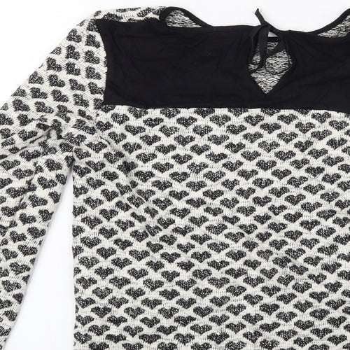 Oasis Womens White  Knit Pullover Jumper Size M
