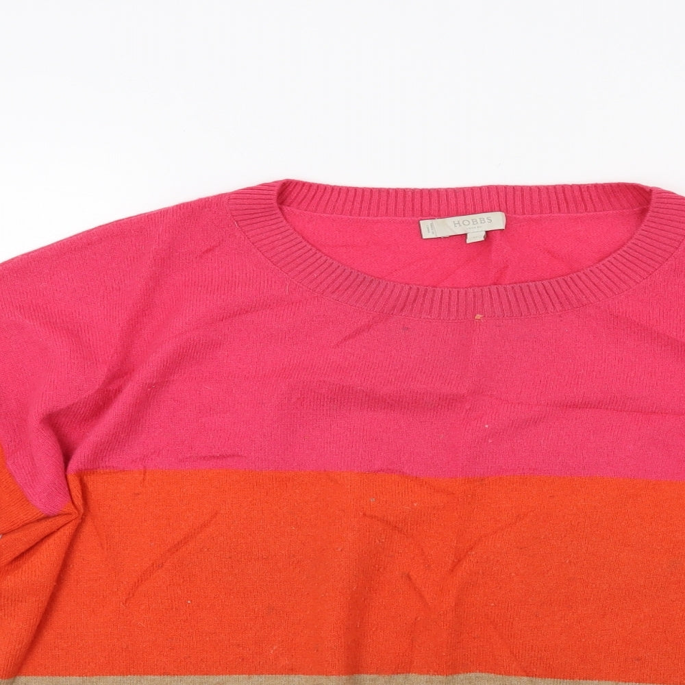 Hobbs Womens Multicoloured Striped Knit Pullover Jumper Size M