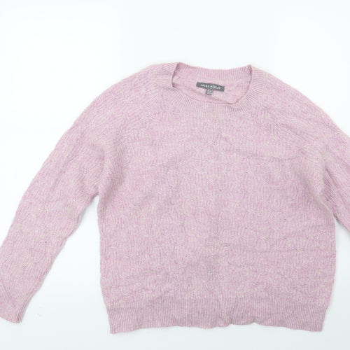 Laura Ashley Womens Pink  Knit Pullover Jumper Size 10
