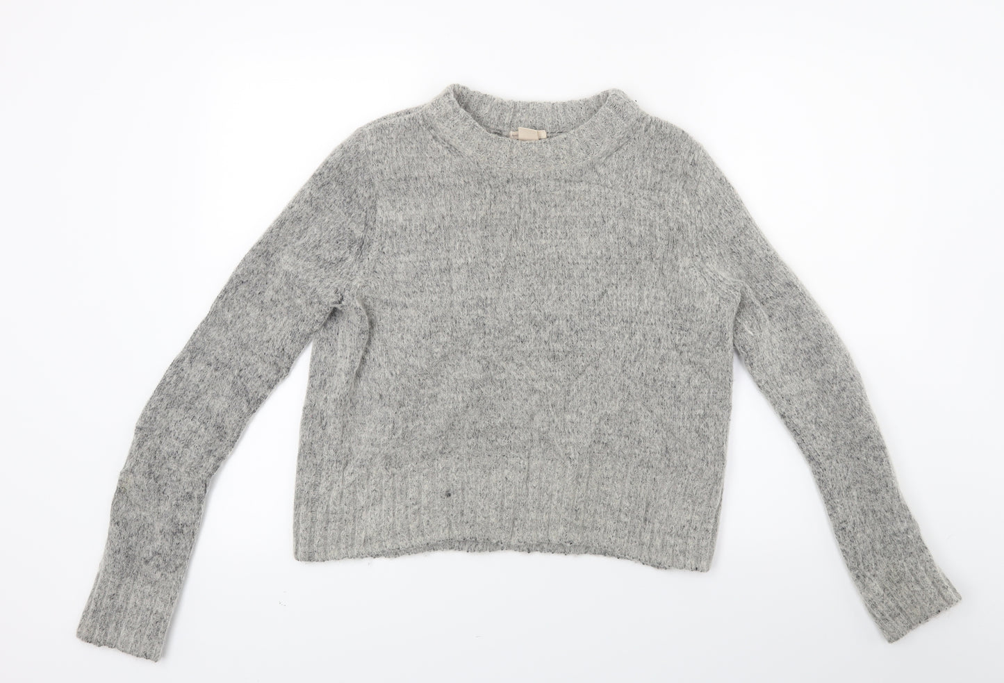 H&M Womens Grey  Knit Pullover Jumper Size 10