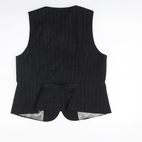 Linea Womens Black Striped  Jacket Waistcoat Size 16