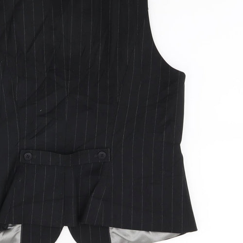 Linea Womens Black Striped  Jacket Waistcoat Size 16