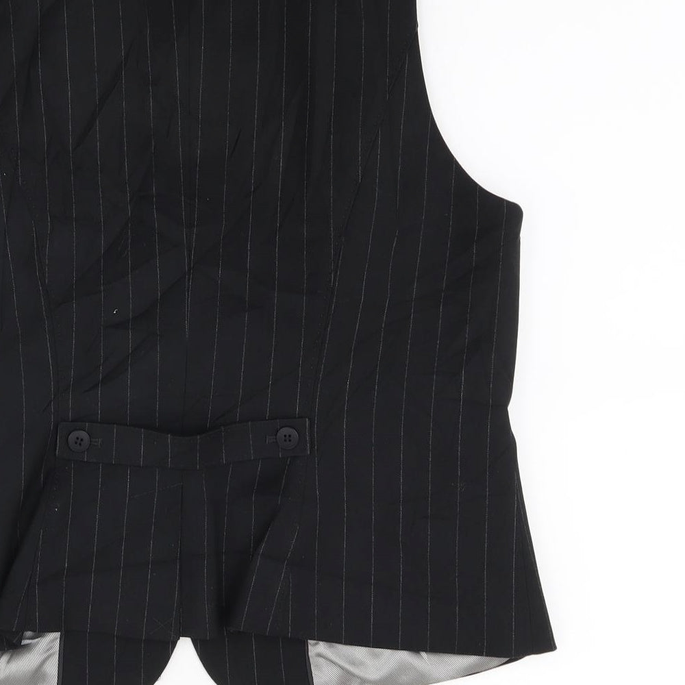 Linea Womens Black Striped  Jacket Waistcoat Size 16