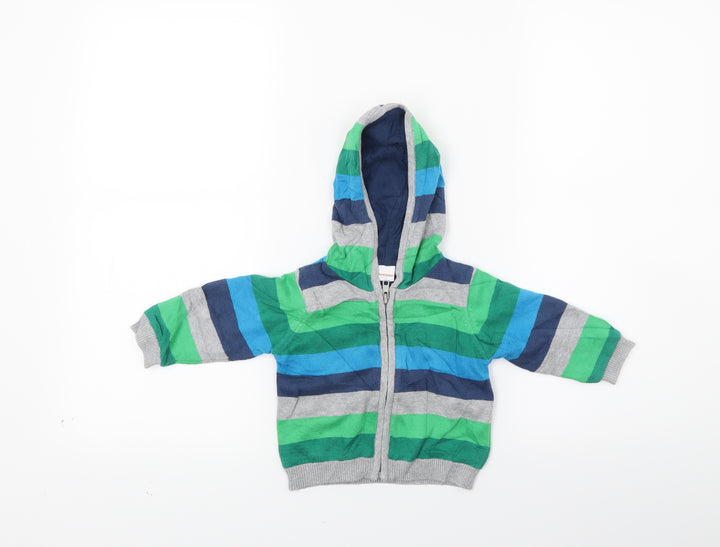 Blue Zoo Boys Multicoloured Striped  Full Zip Jumper Size 3-6 Months