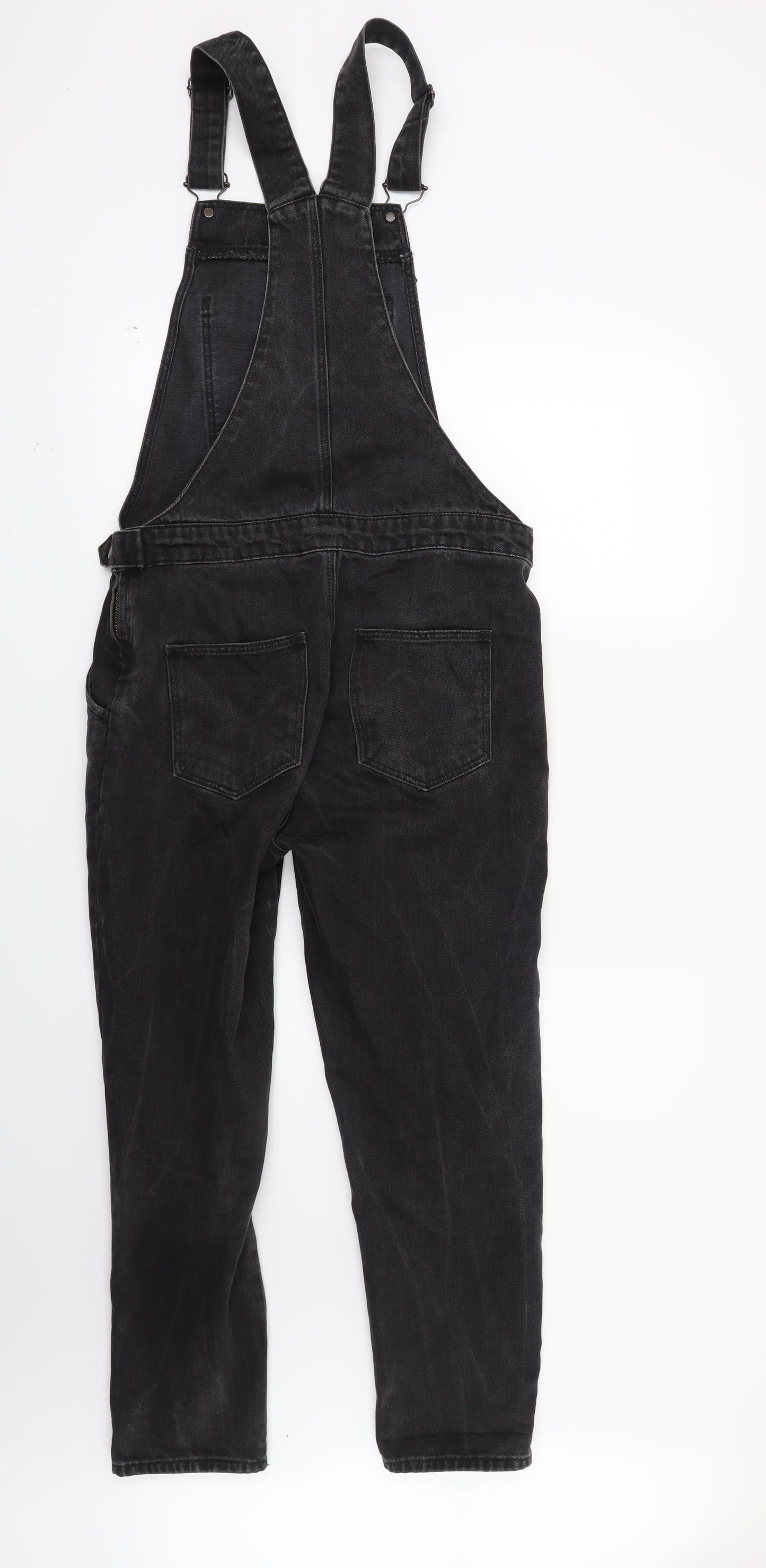 Topshop Womens Black  Denim Dungaree One-Piece Size 8 L21 in
