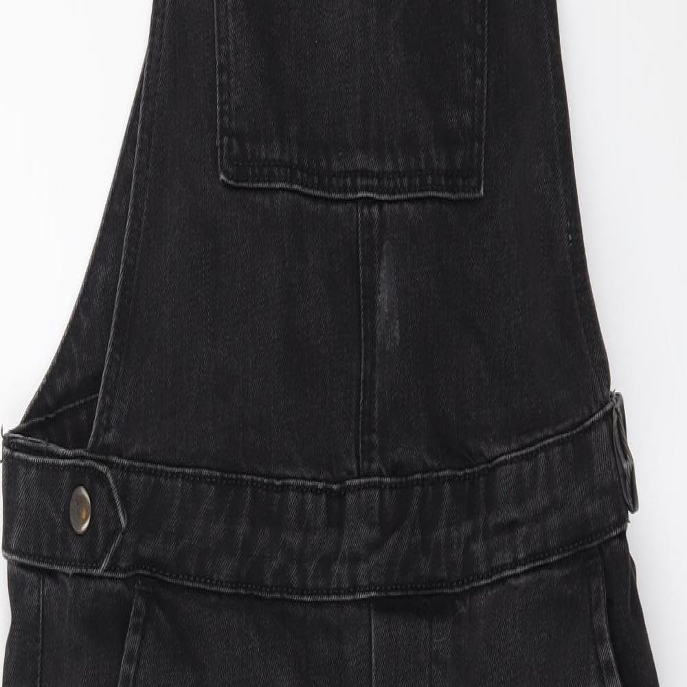 Topshop Womens Black  Denim Dungaree One-Piece Size 8 L21 in