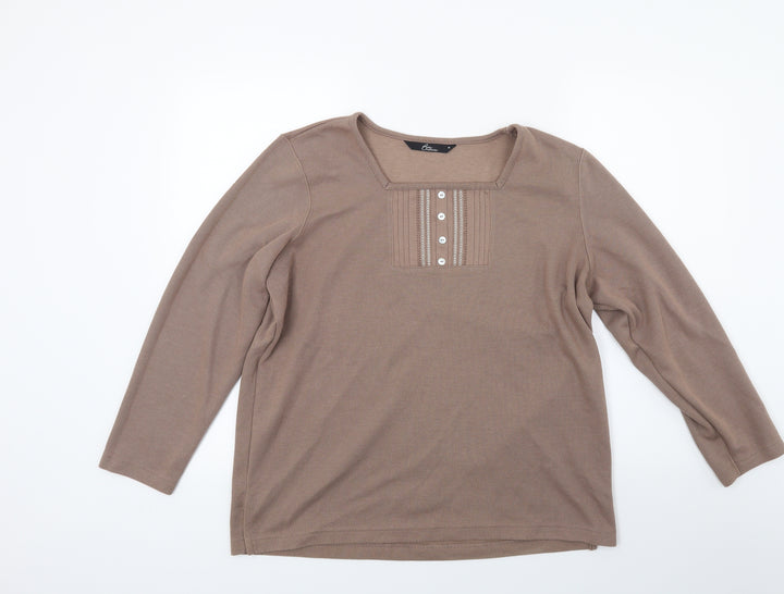 BM Womens Brown Pullover Jumper Size M