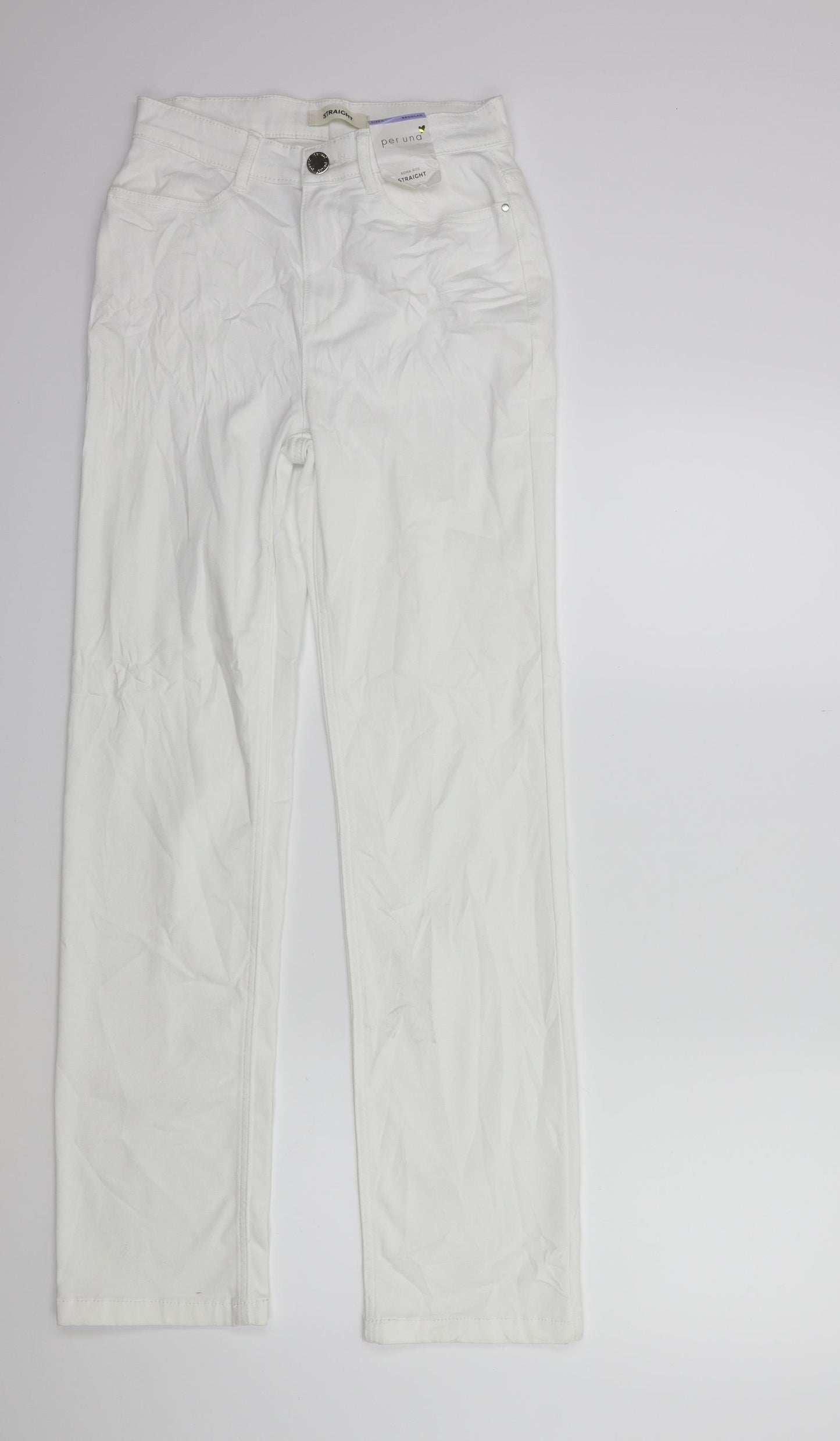 Per Una Womens White  Denim Straight Jeans Size 8 L30 in