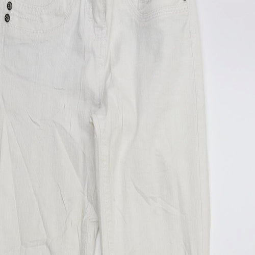 Joe Browns Womens White  Denim Flared Jeans Size 8 L29 in