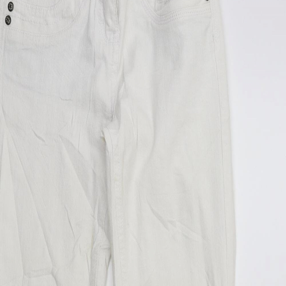Joe Browns Womens White  Denim Flared Jeans Size 8 L29 in