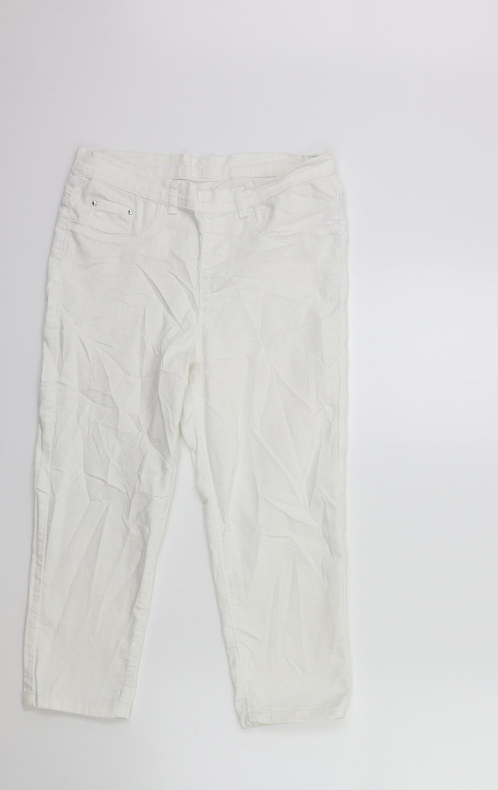 Preworn Womens White Denim Cropped Jeans Size 28 in L20 in