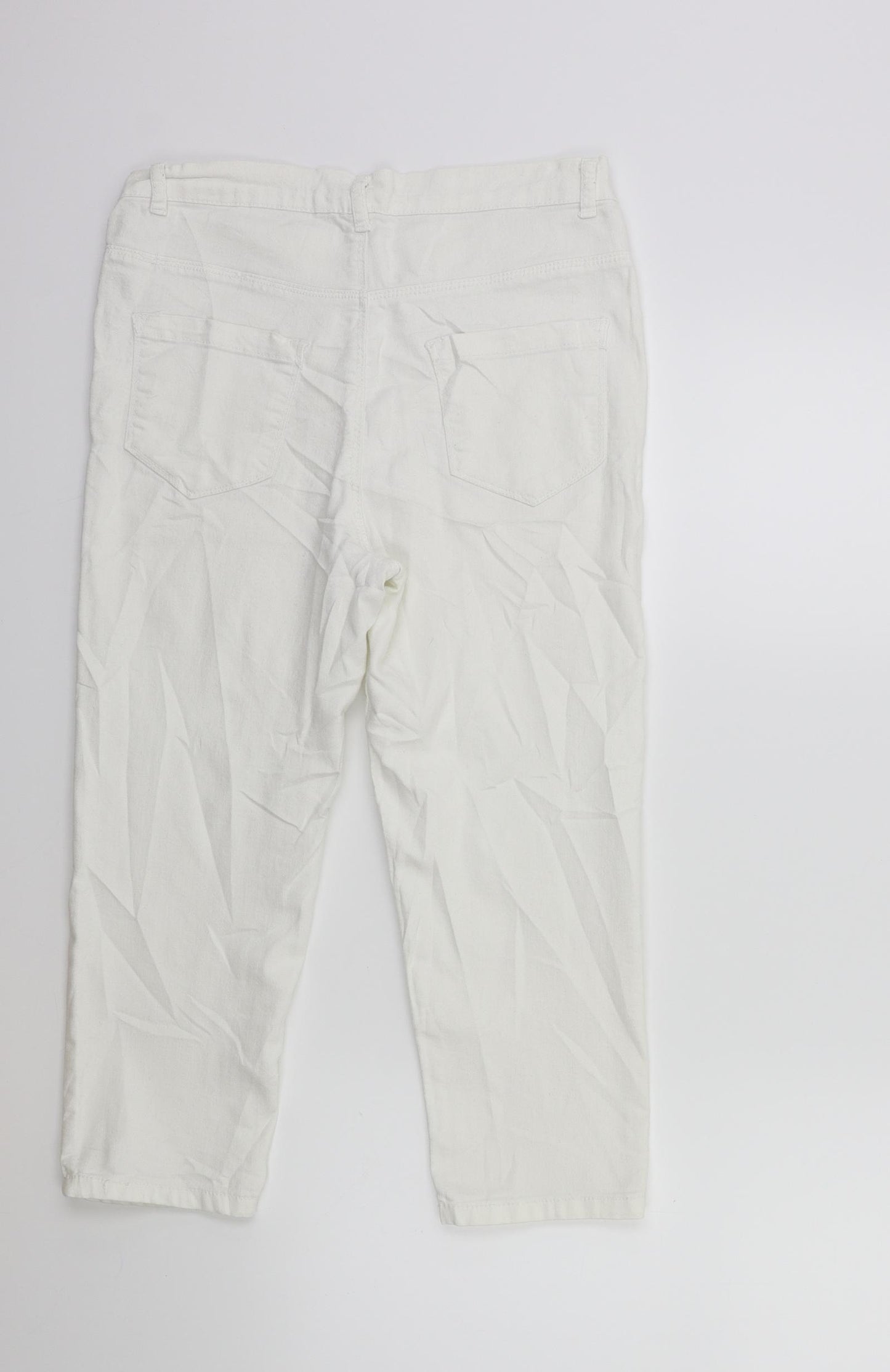 Preworn Womens White  Denim Cropped Jeans Size 28 in L20 in