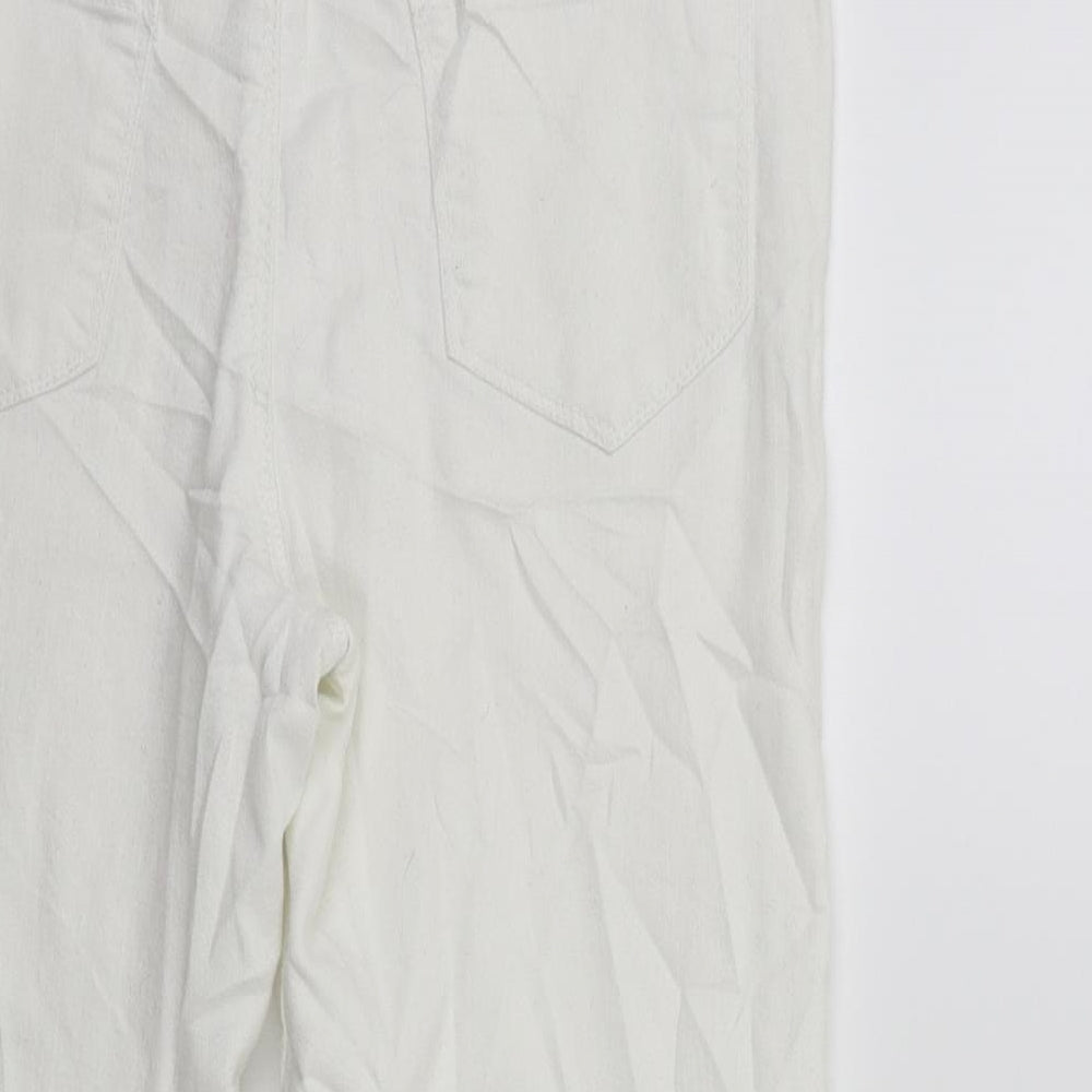 Preworn Womens White  Denim Cropped Jeans Size 28 in L20 in