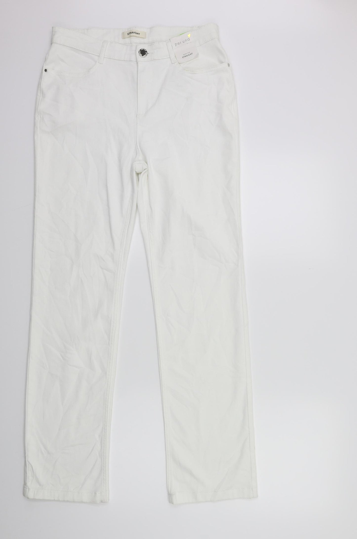 Per Una Womens White   Straight Jeans Size 12 L30 in