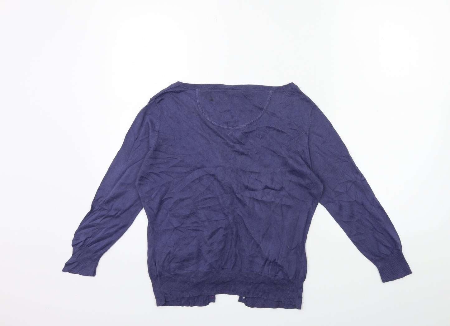 White Stuff Womens Blue  Knit Cardigan Jumper Size 12