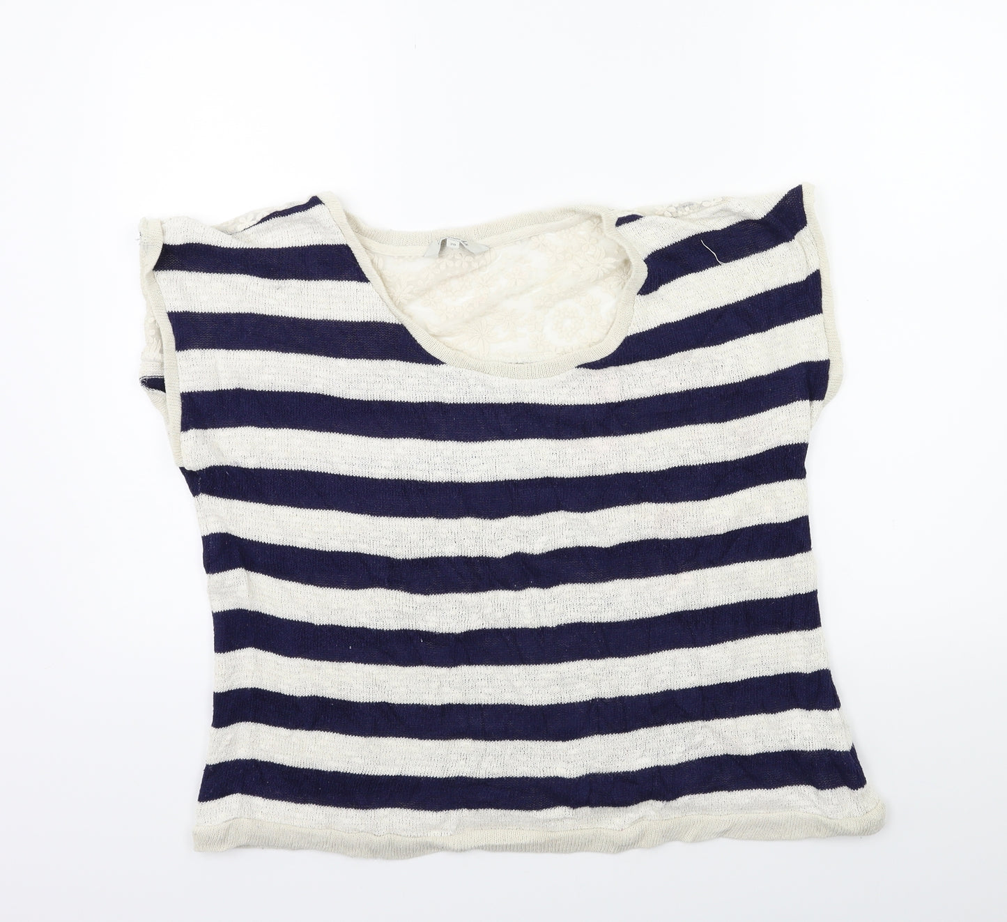 Peacocks Womens Blue Striped Knit Pullover Jumper Size 20