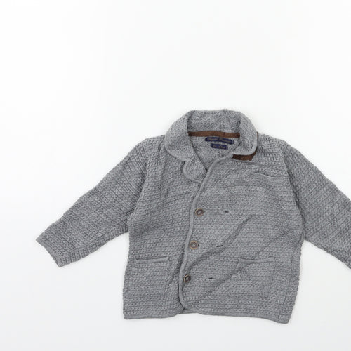 Mayoral Baby Grey  Knit Cardigan Jumper Size 3-6 Months