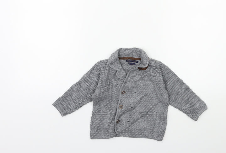 Mayoral Baby Grey  Knit Cardigan Jumper Size 3-6 Months