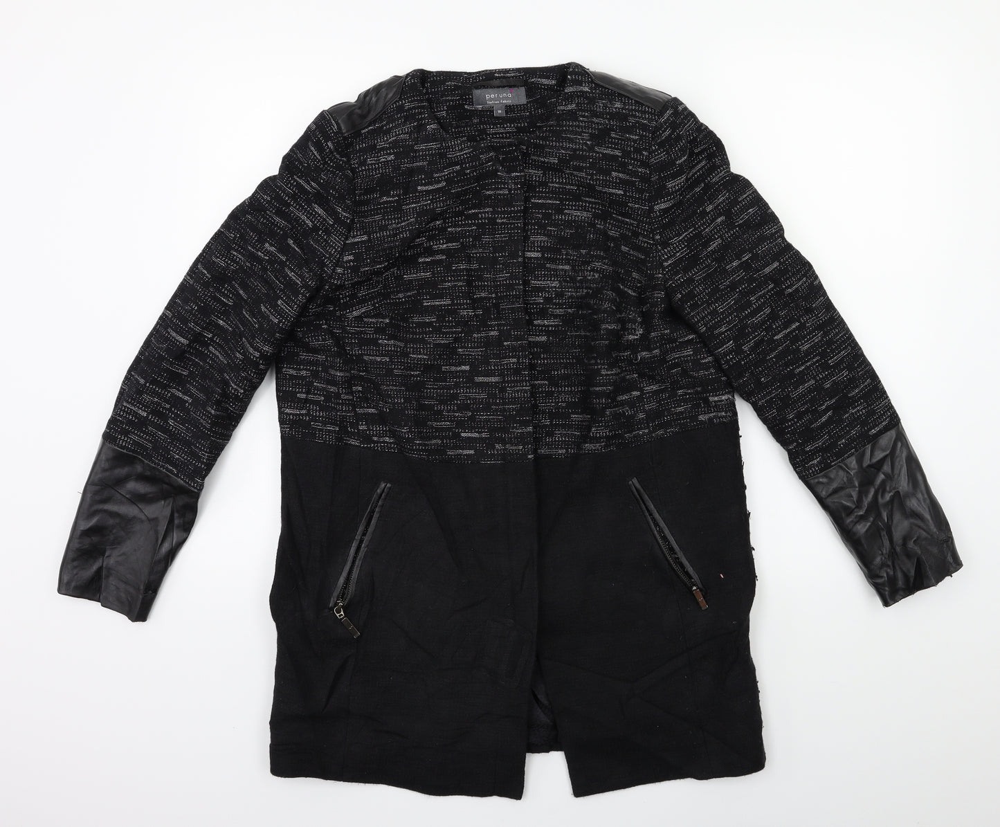 Per Una Womens Black   Overcoat Coat Size 10