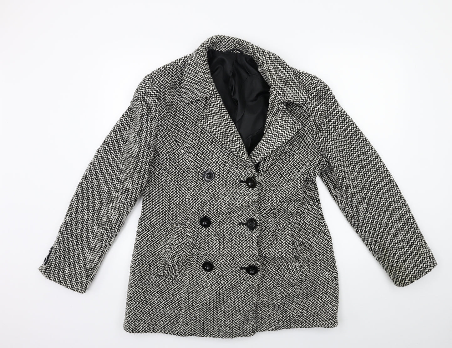 BHS Womens Black   Overcoat Coat Size 14