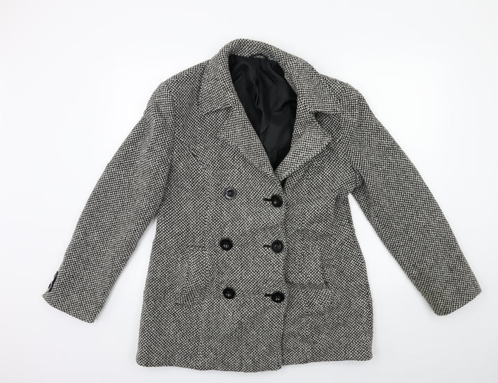 BHS Womens Black   Overcoat Coat Size 14