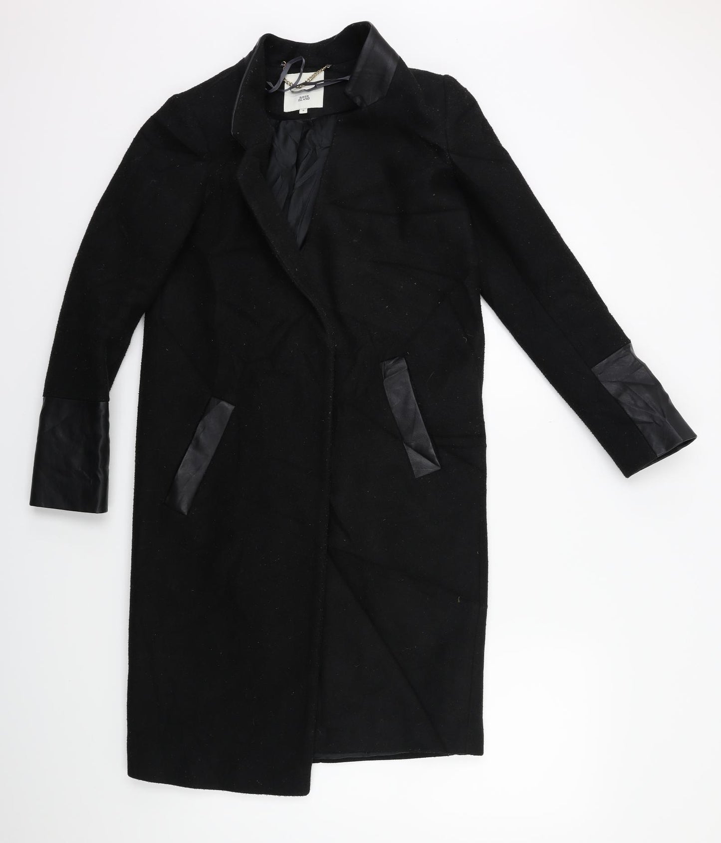River Island Womens Black   Overcoat Coat Size 6