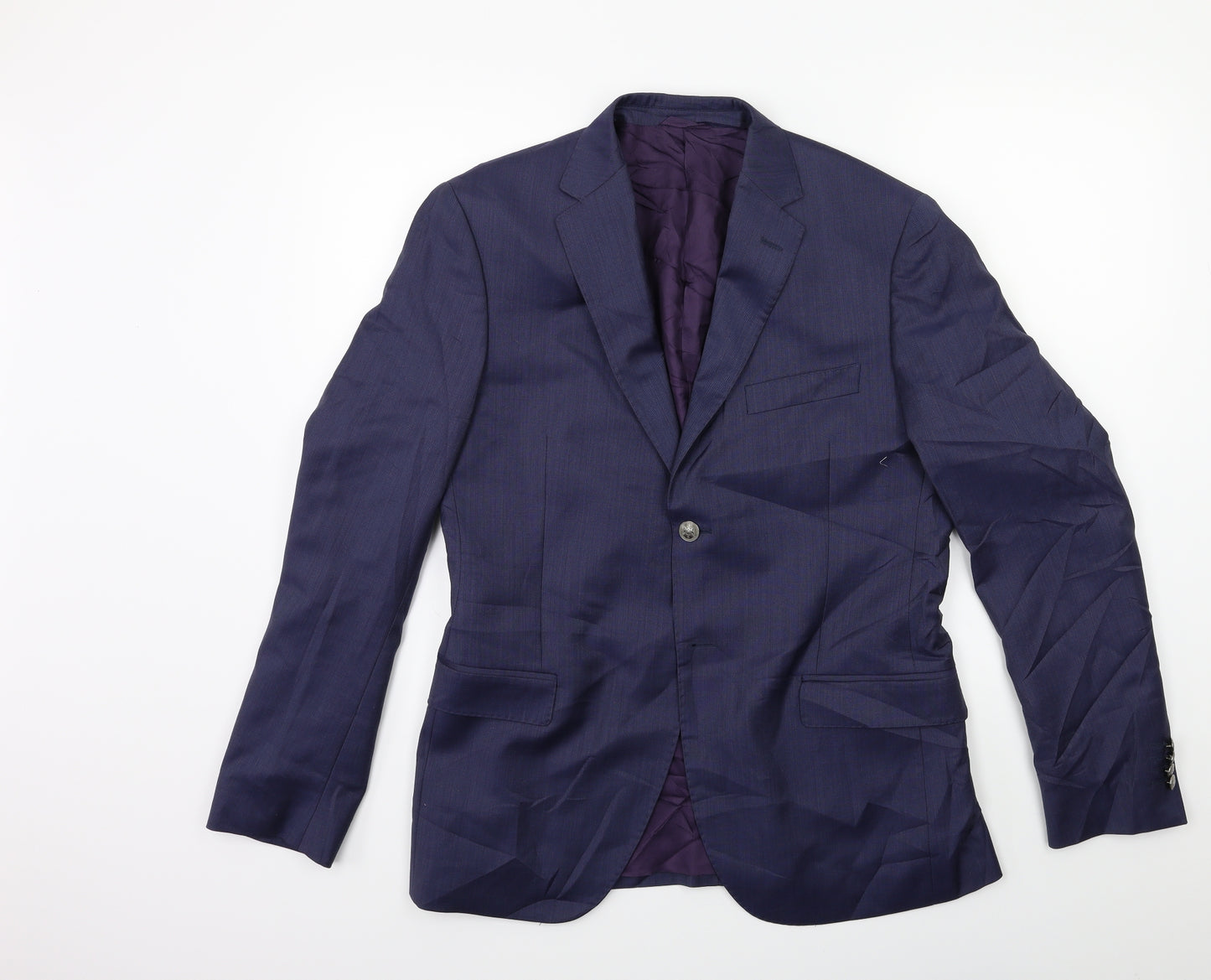 Preworn Mens Blue   Jacket Suit Jacket Size 36