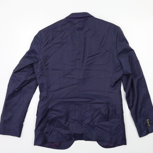Preworn Mens Blue   Jacket Suit Jacket Size 36