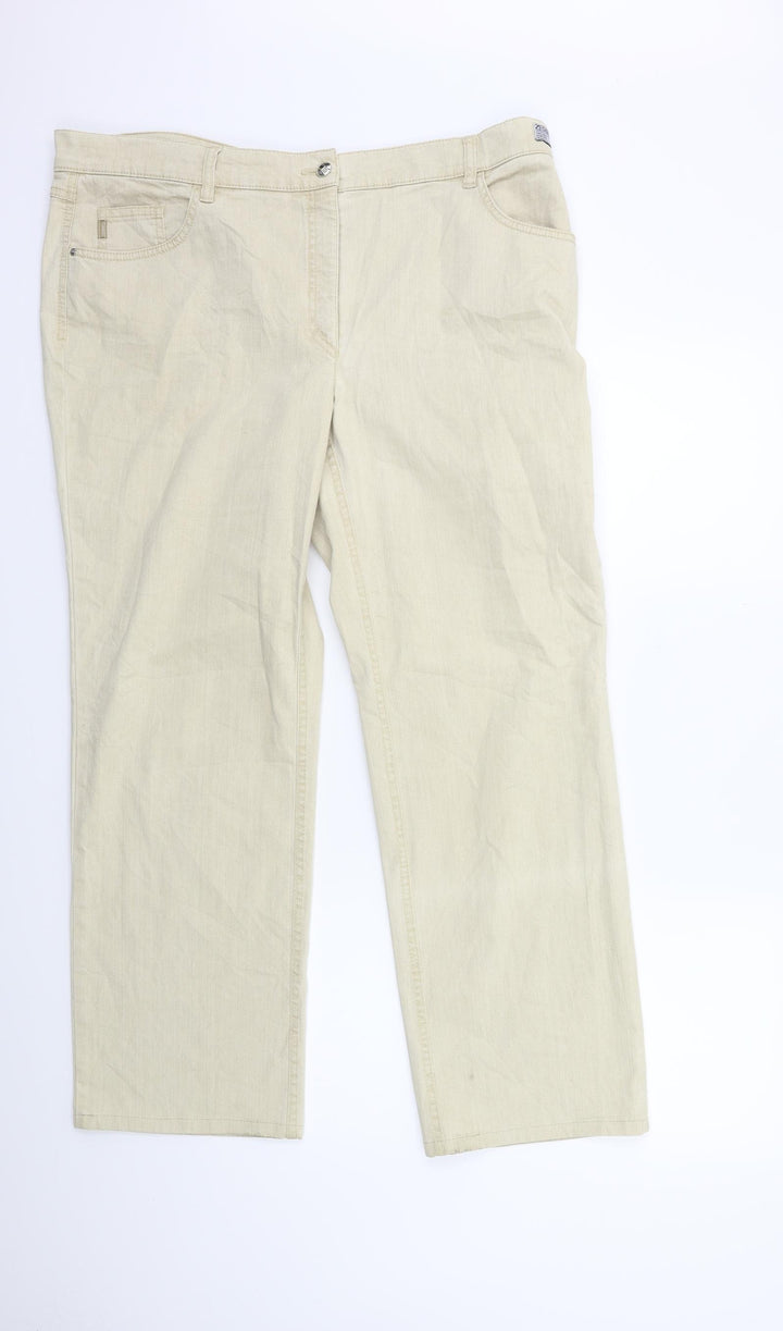 ZERRES Womens Beige Denim Straight Jeans Size 20 L29 in