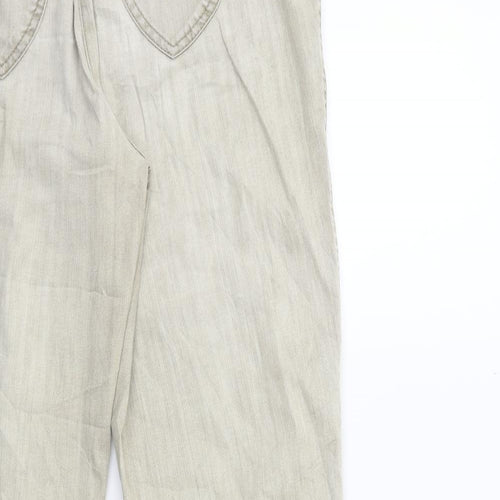 BRAXX Womens Beige  Denim Straight Jeans Size 16 L30 in