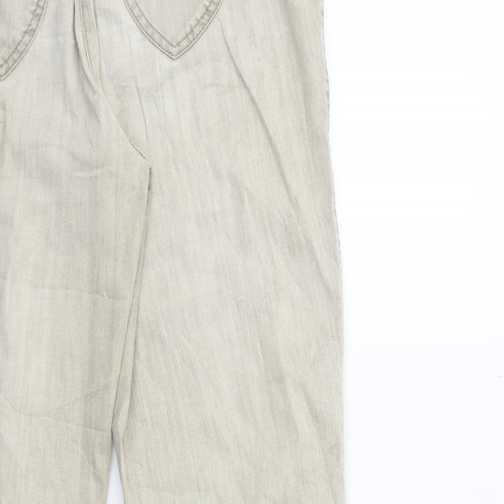 BRAXX Womens Beige  Denim Straight Jeans Size 16 L30 in