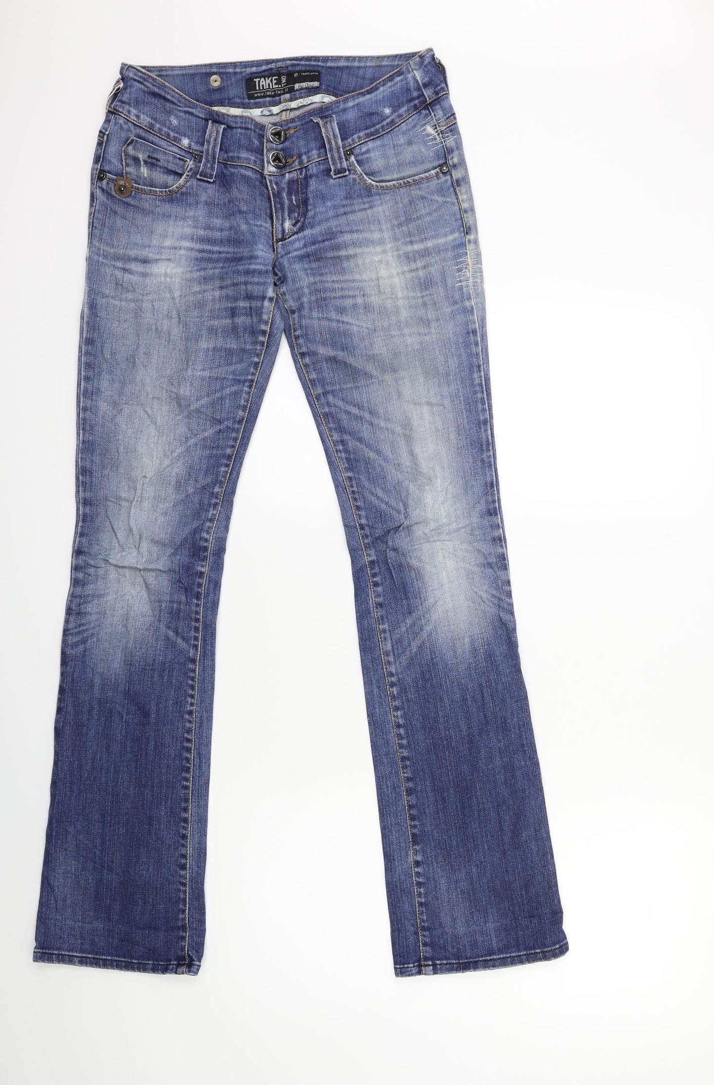 Take-Two Womens Blue  Denim Flared Jeans Size 27 in L34 in