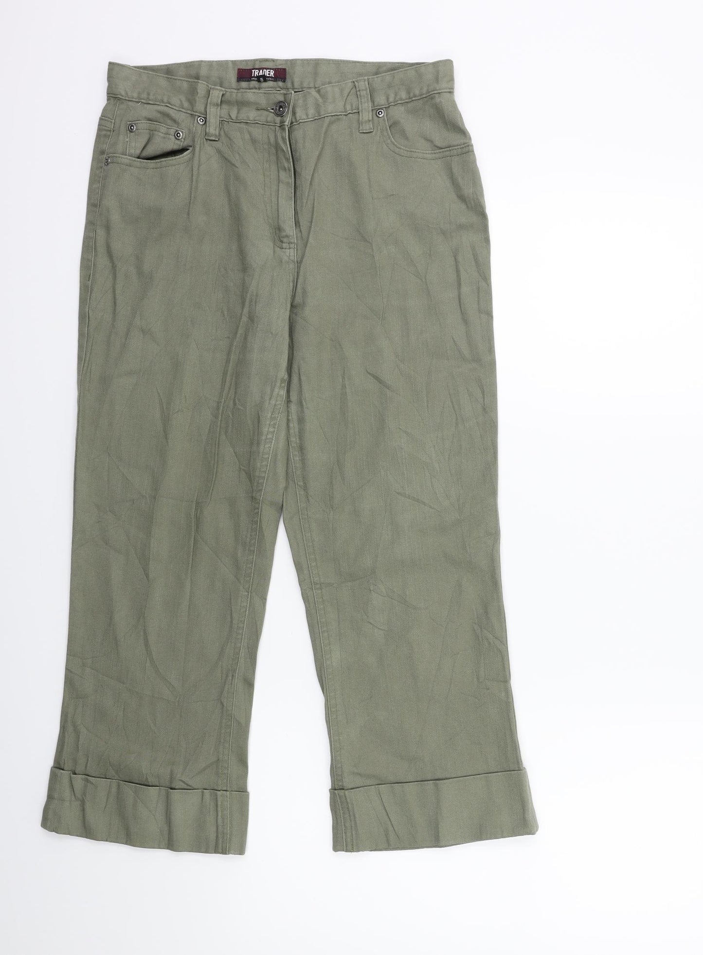 Trader Womens Green  Denim Cropped Jeans Size 10 L23 in