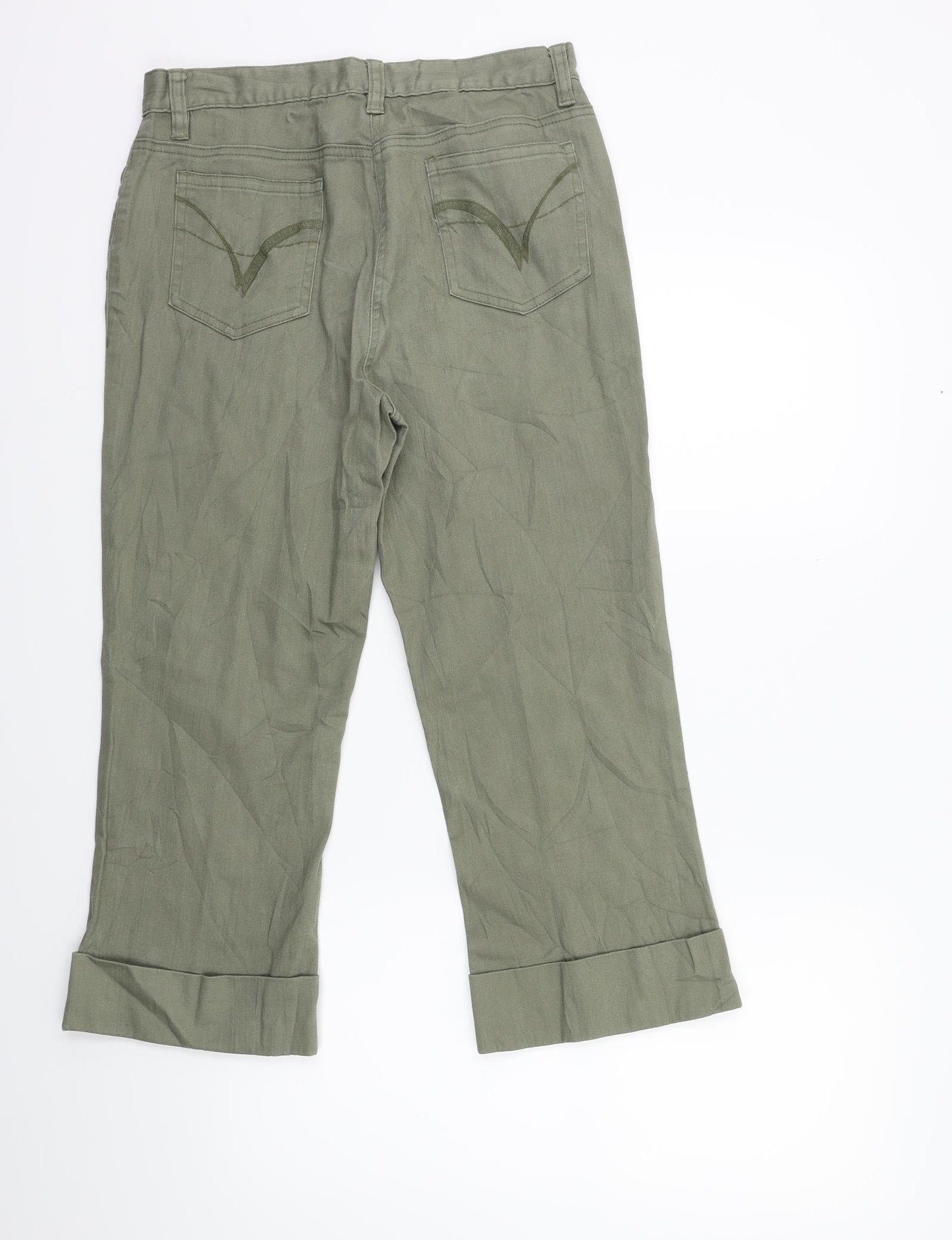 Trader Womens Green  Denim Cropped Jeans Size 10 L23 in