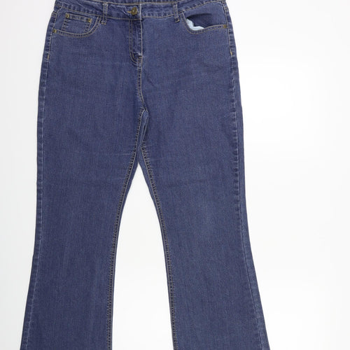BHS Womens Blue  Denim Flared Jeans Size 14 L28 in