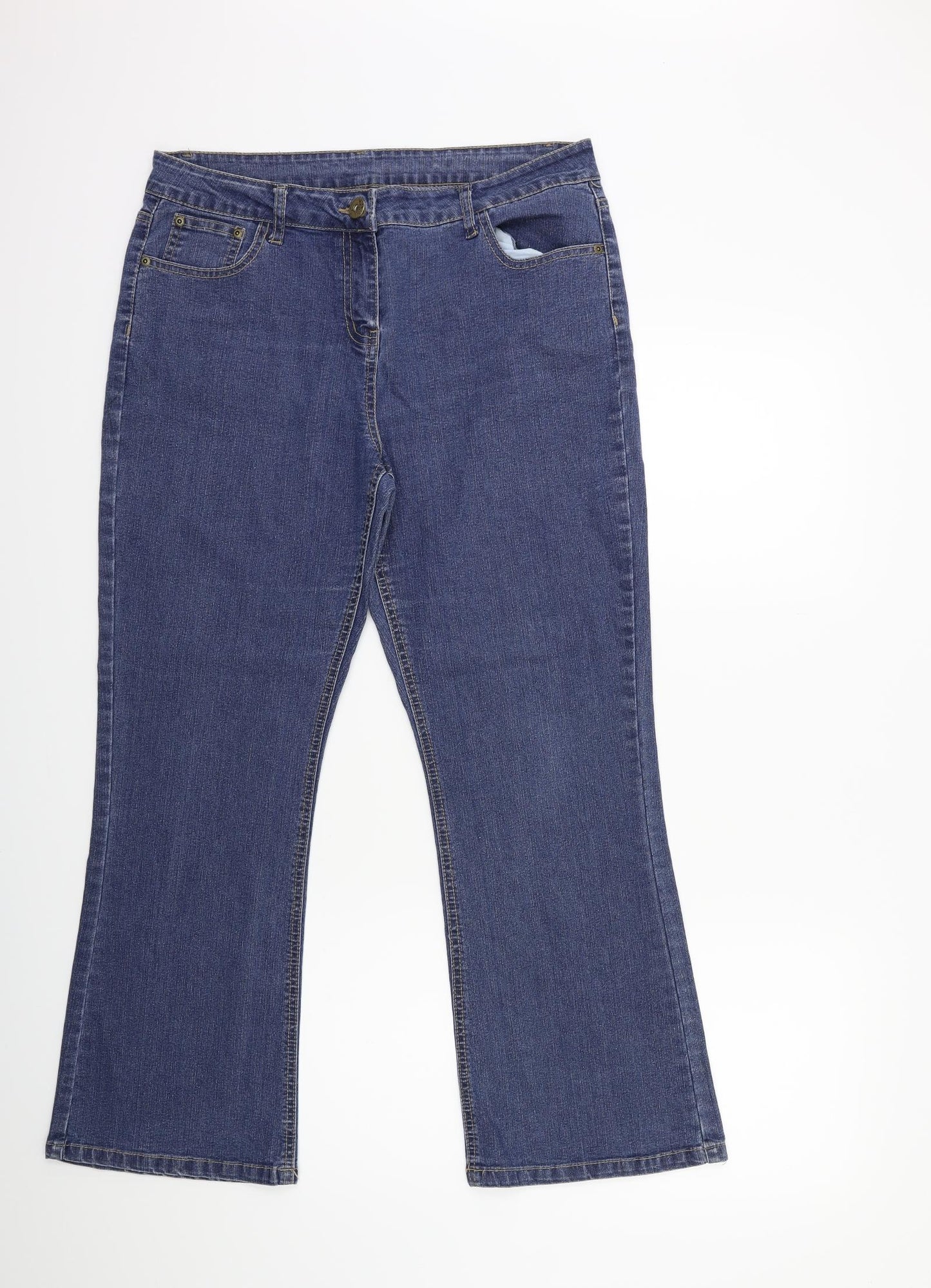 BHS Womens Blue  Denim Flared Jeans Size 14 L28 in