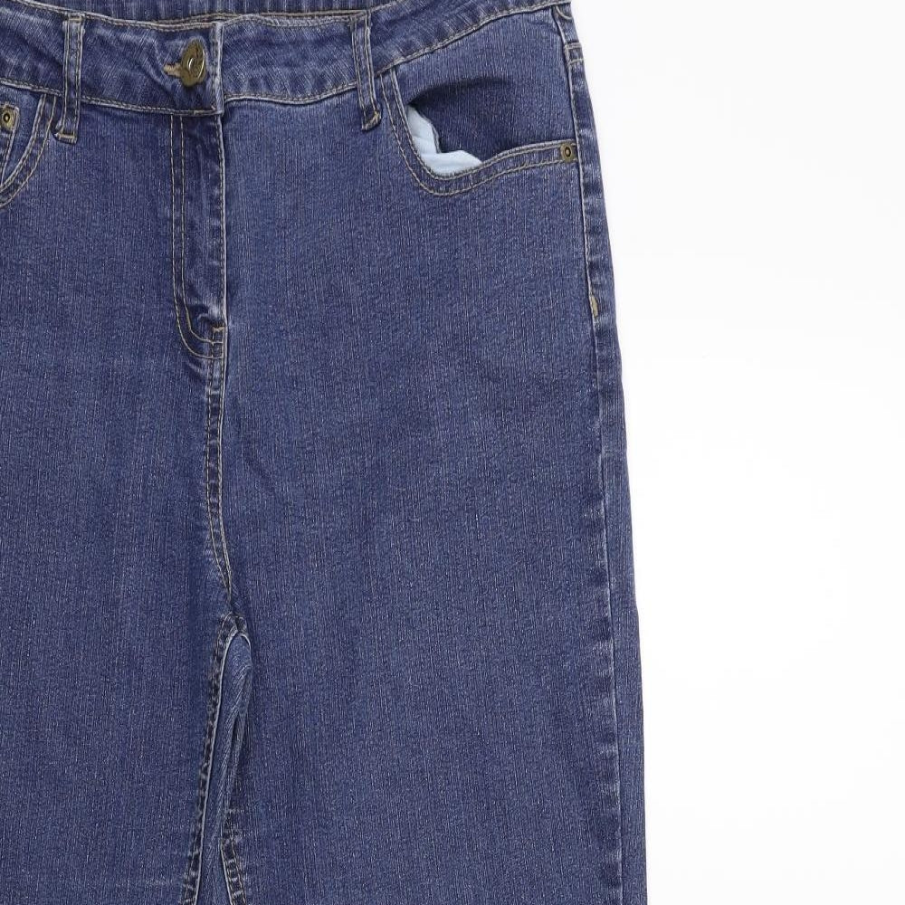 BHS Womens Blue  Denim Flared Jeans Size 14 L28 in