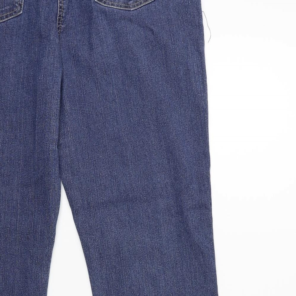 BHS Womens Blue  Denim Flared Jeans Size 14 L28 in