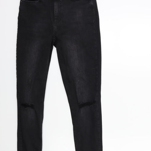 Denim & Co. Womens Black  Denim Skinny Jeans Size 8 L27 in