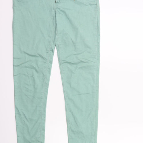 Denim & Co. Womens Green  Denim Skinny Jeans Size 10 L28 in