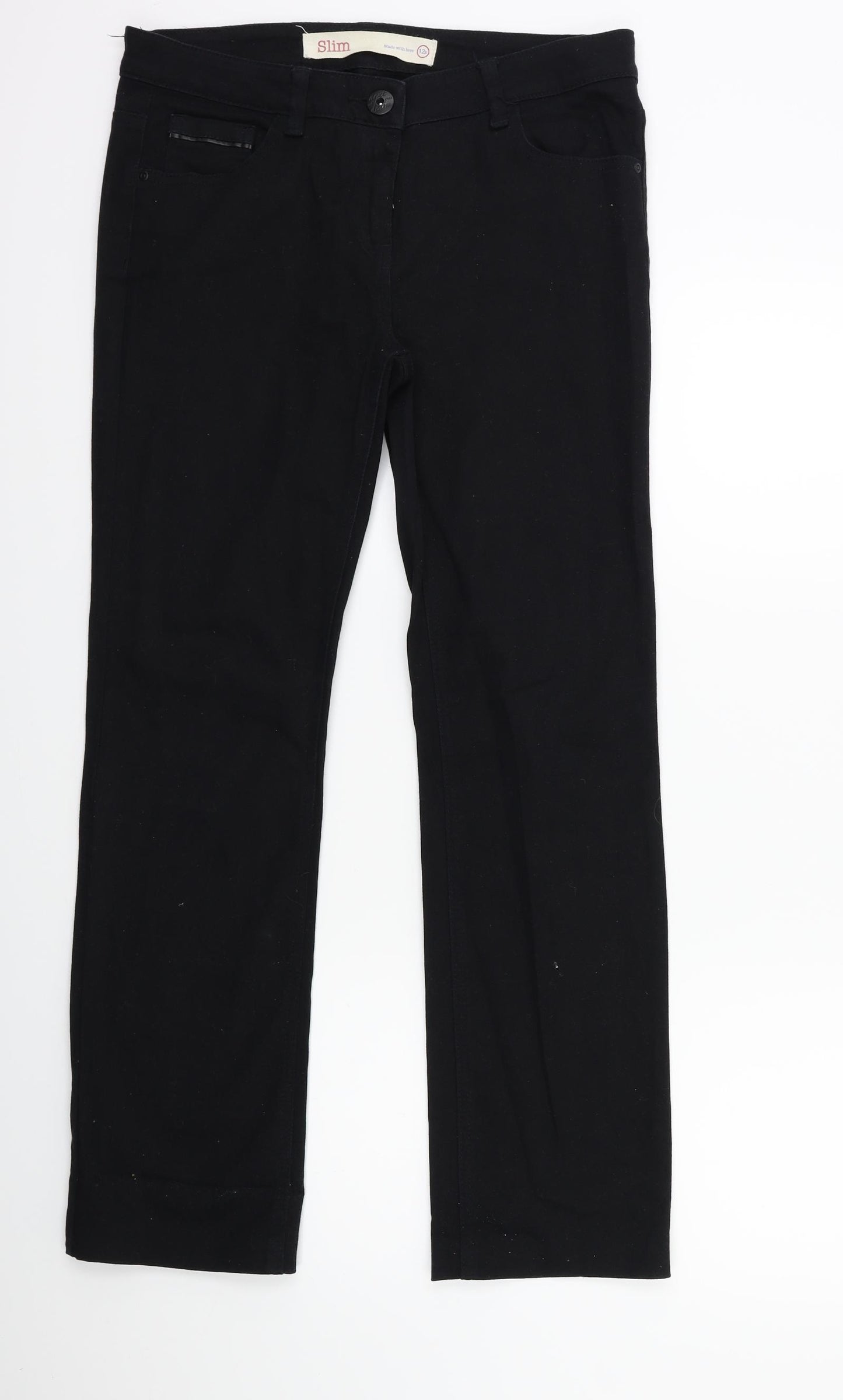 NEXT Womens Black  Denim Straight Jeans Size 12 L30 in