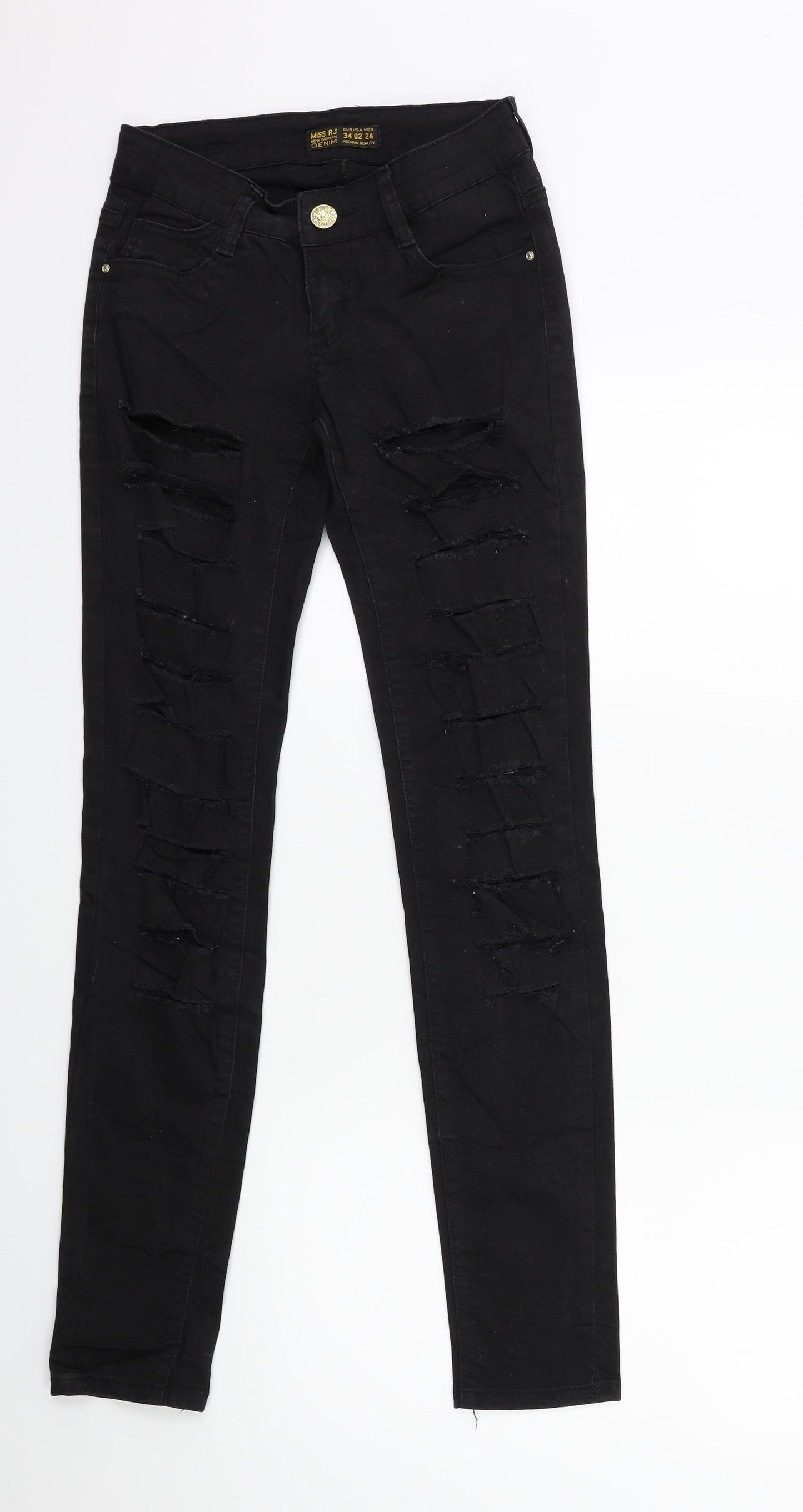 Miss RJ Womens Black  Denim Skinny Jeans Size 6 L28 in