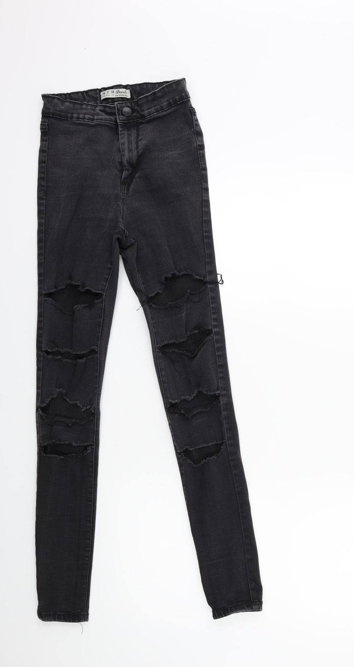 Denim & Co. Womens Black Denim Skinny Jeans Size 6 L28 in
