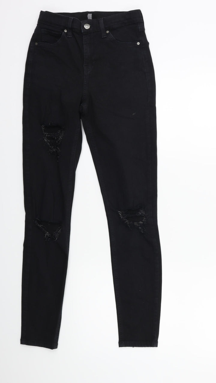 Topshop Womens Black  Denim Skinny Jeans Size 26 in L32 in