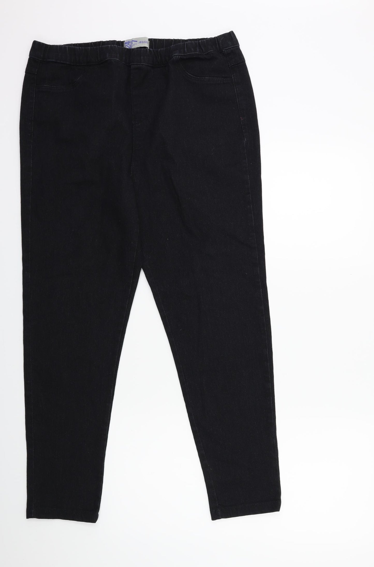 Denim 24/7 Womens Black  Denim Jegging Jeans Size 16 L28 in