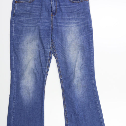Brave Soul Womens Blue  Denim Flared Jeans Size 32 in L28 in