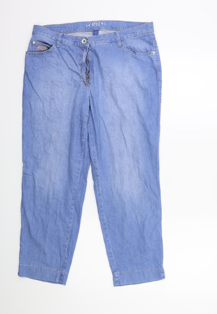 Braxx Womens Blue Denim Straight Jeans Size 16 L25 in