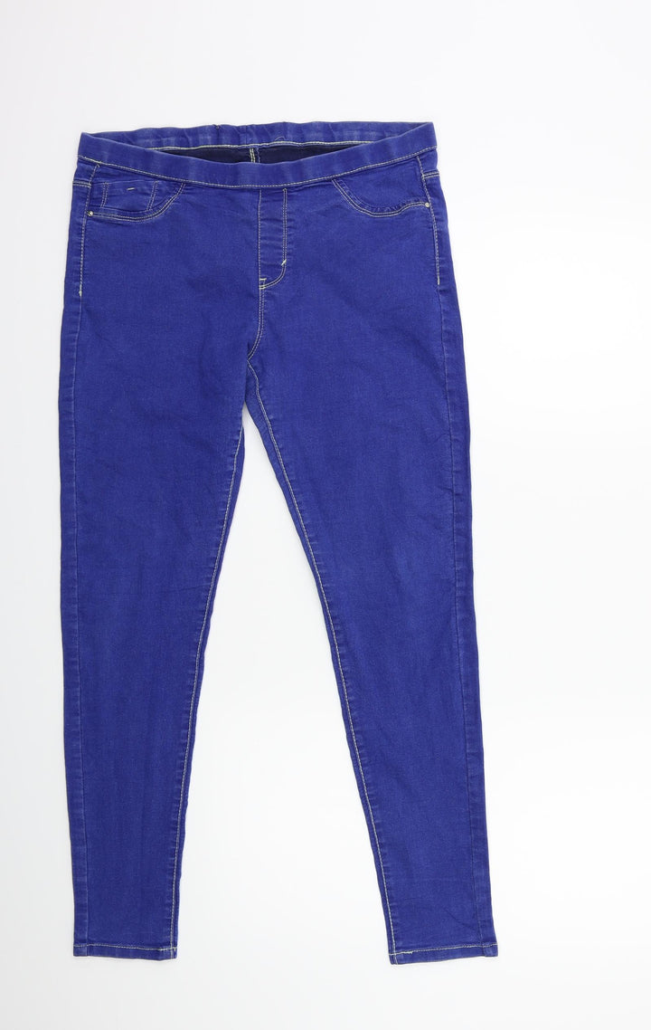 Denim & Co. Womens Blue Denim Jegging Jeans Size 14 L28 in