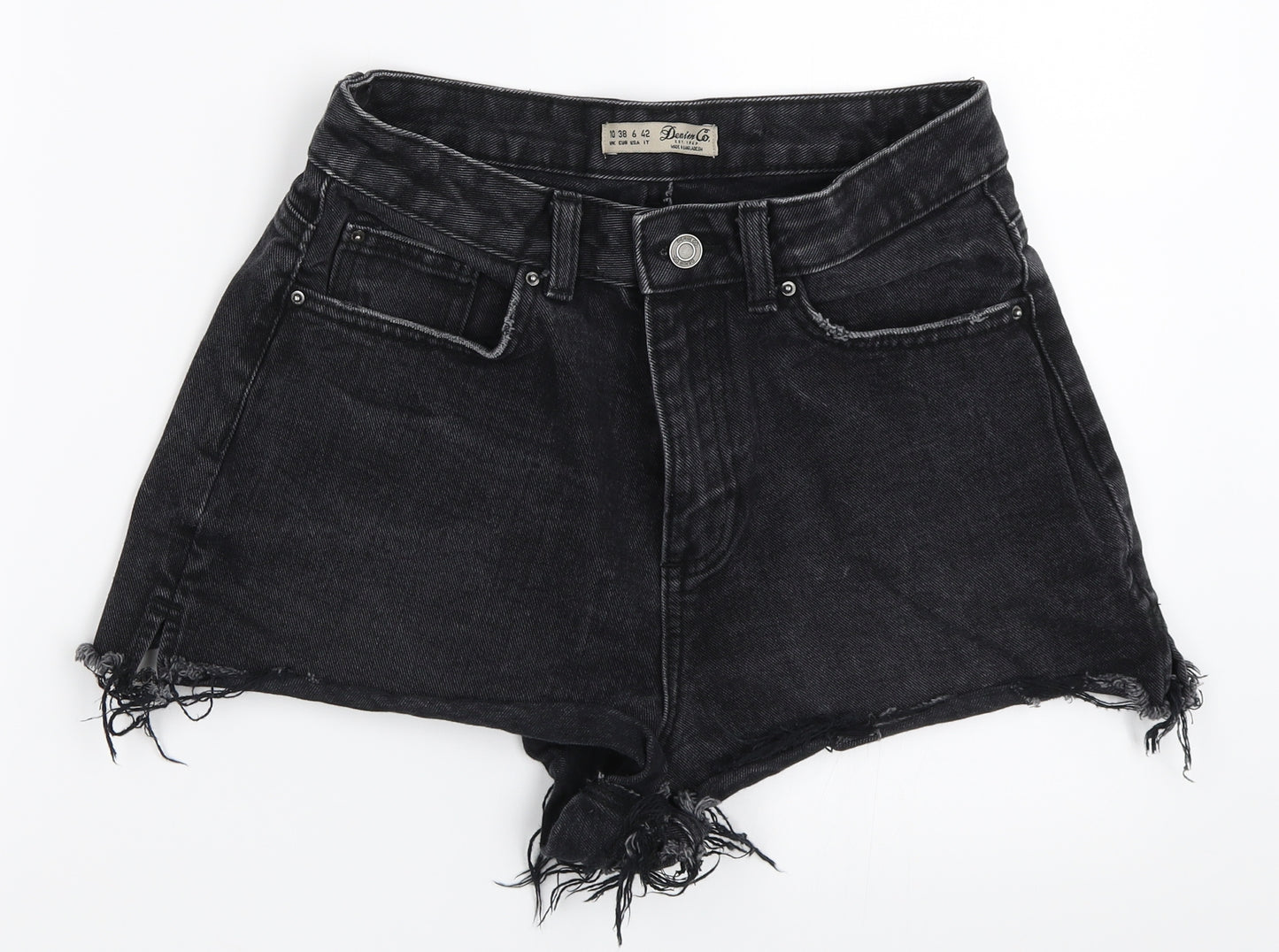 Primark Womens Black  Denim Hot Pants Shorts Size 10